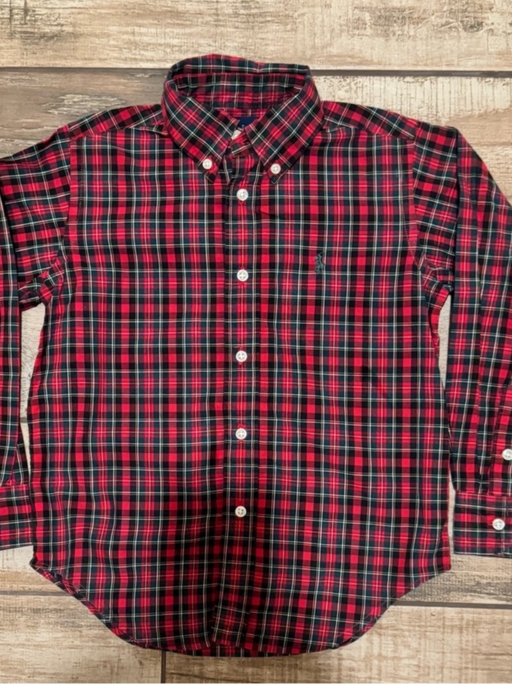 EUC Polo by Ralph Lauren Boys Plaid Long Sleeve Button Down Size 18 months